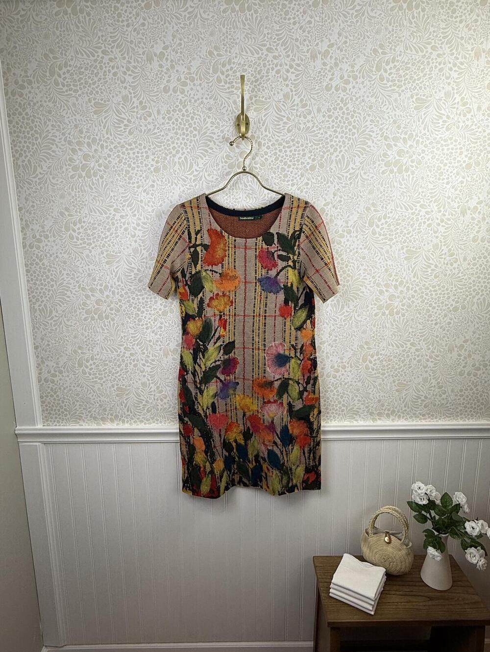 Troubadour by Anthropologie Floral Bloomline Wool Sweater Dress - Size - Small